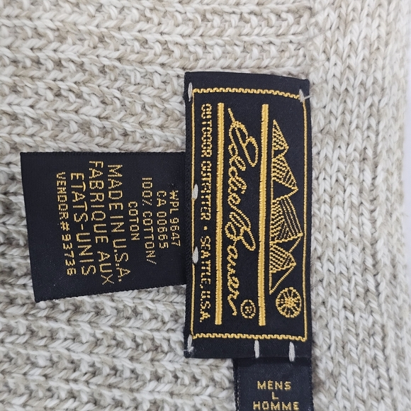 Eddie Bauer Men's Tan Cardigan Vest Sz L Mens Cotton Grandpa Bussines Casual - Picture 3 of 10